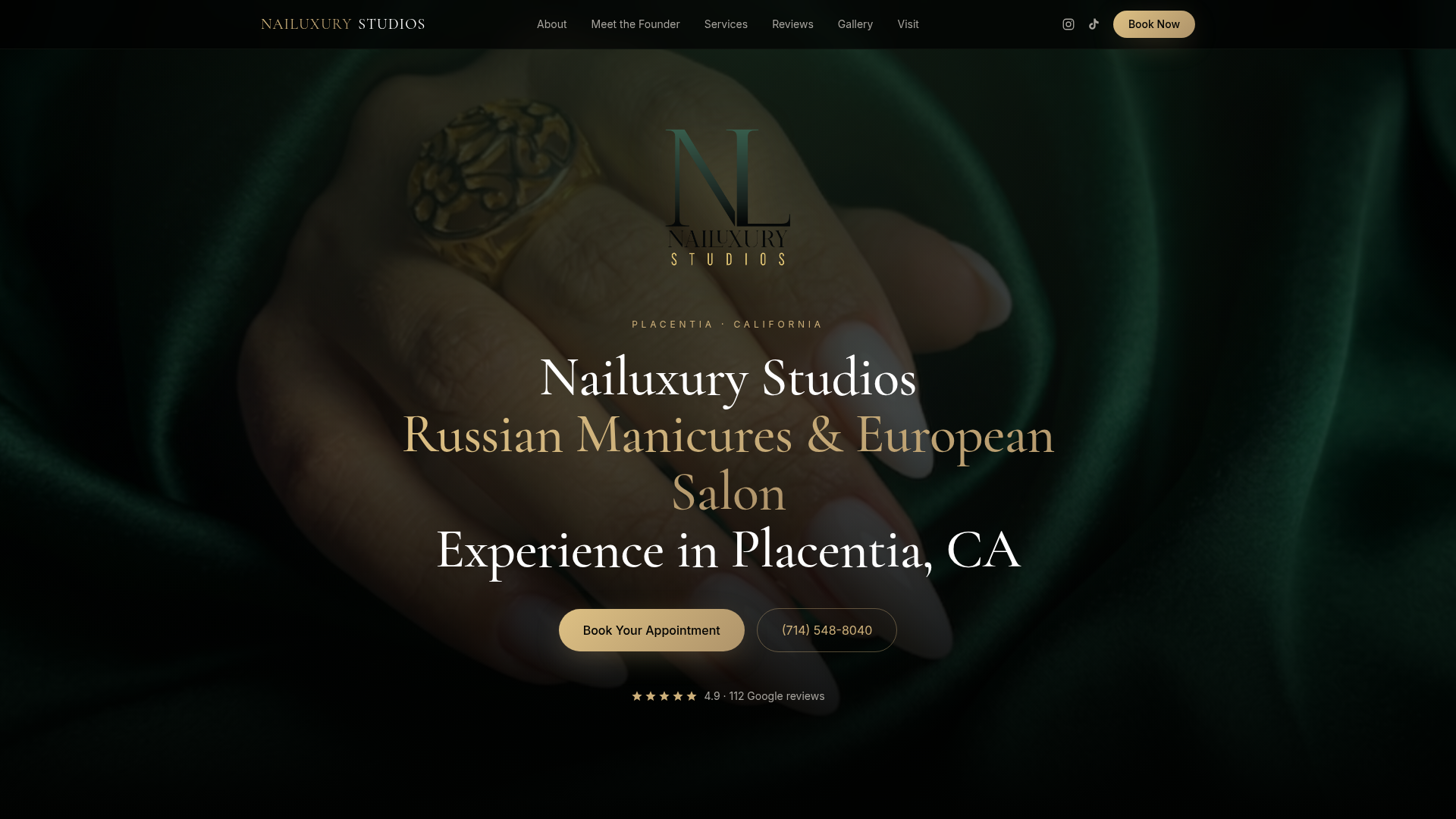 Nailuxury Studios website mockup